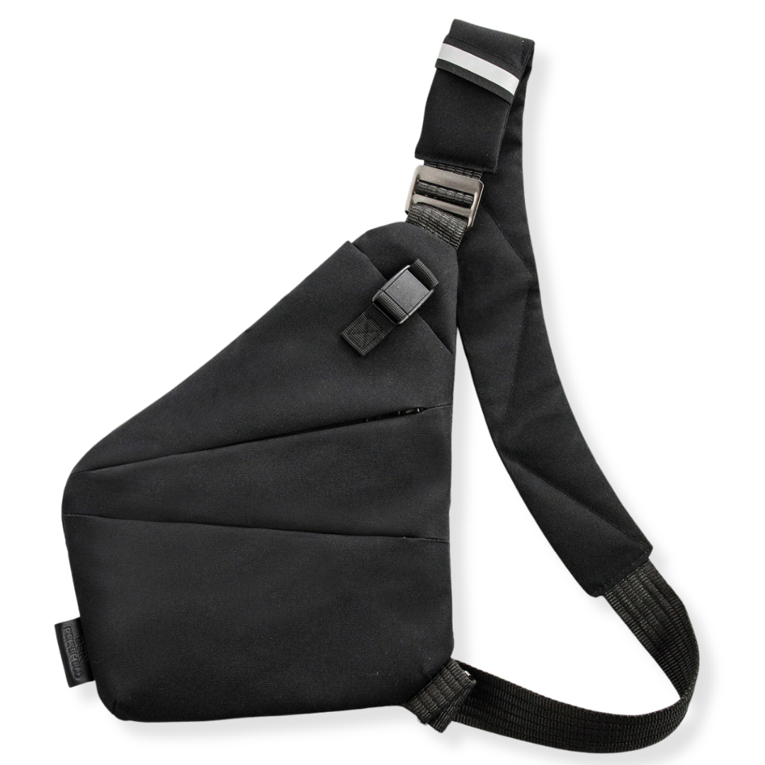 Vaultline anti-theft crossbody bag in Black, right shoulder