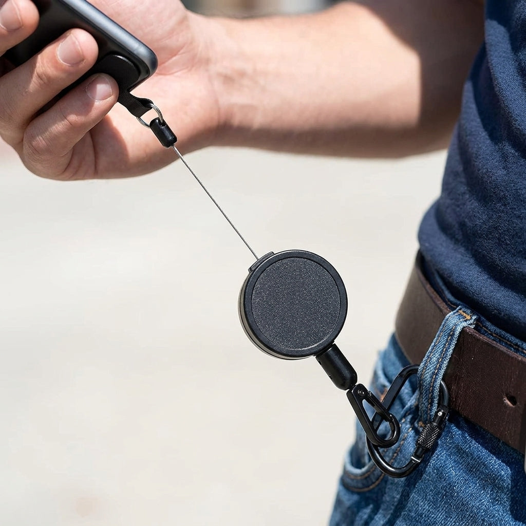 Cuerda retráctil antirrobo para teléfono