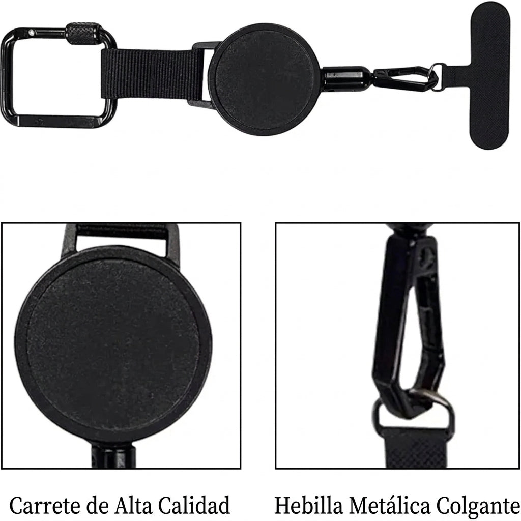 Cuerda retráctil antirrobo para teléfono