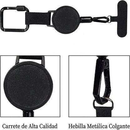 Cuerda retráctil antirrobo para teléfono