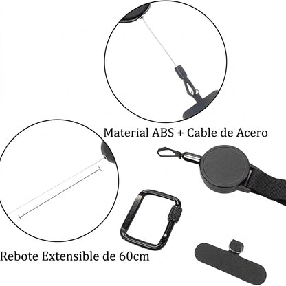 Cuerda retráctil antirrobo para teléfono