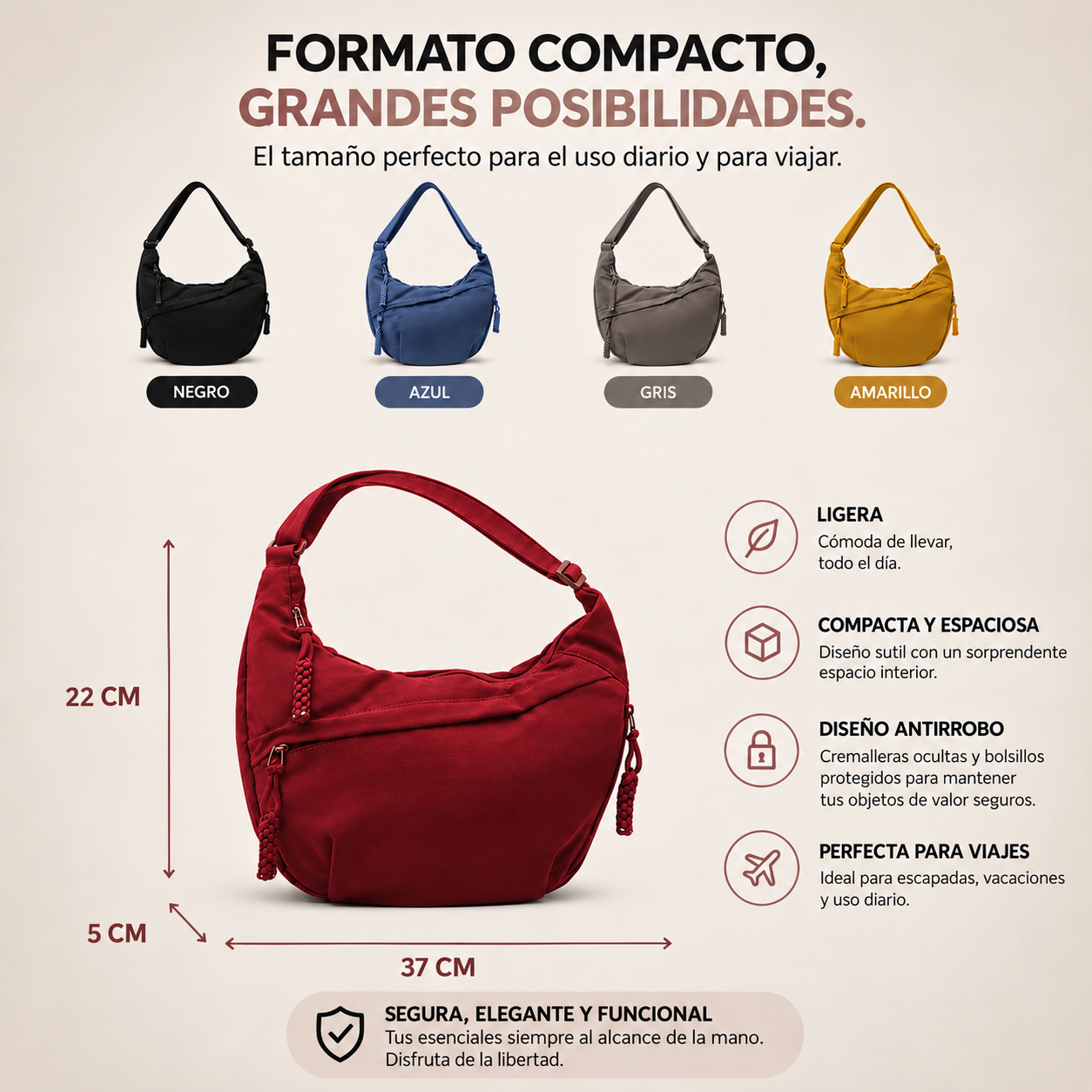 Bolso Cruzado Antirrobo Camila Bravo™