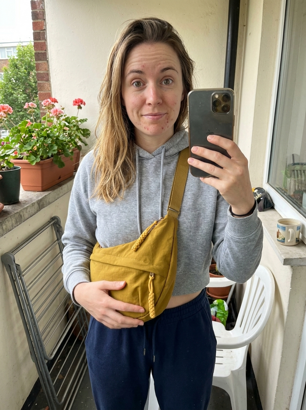 Customer photo of the Elina crescent sling shoulder bag