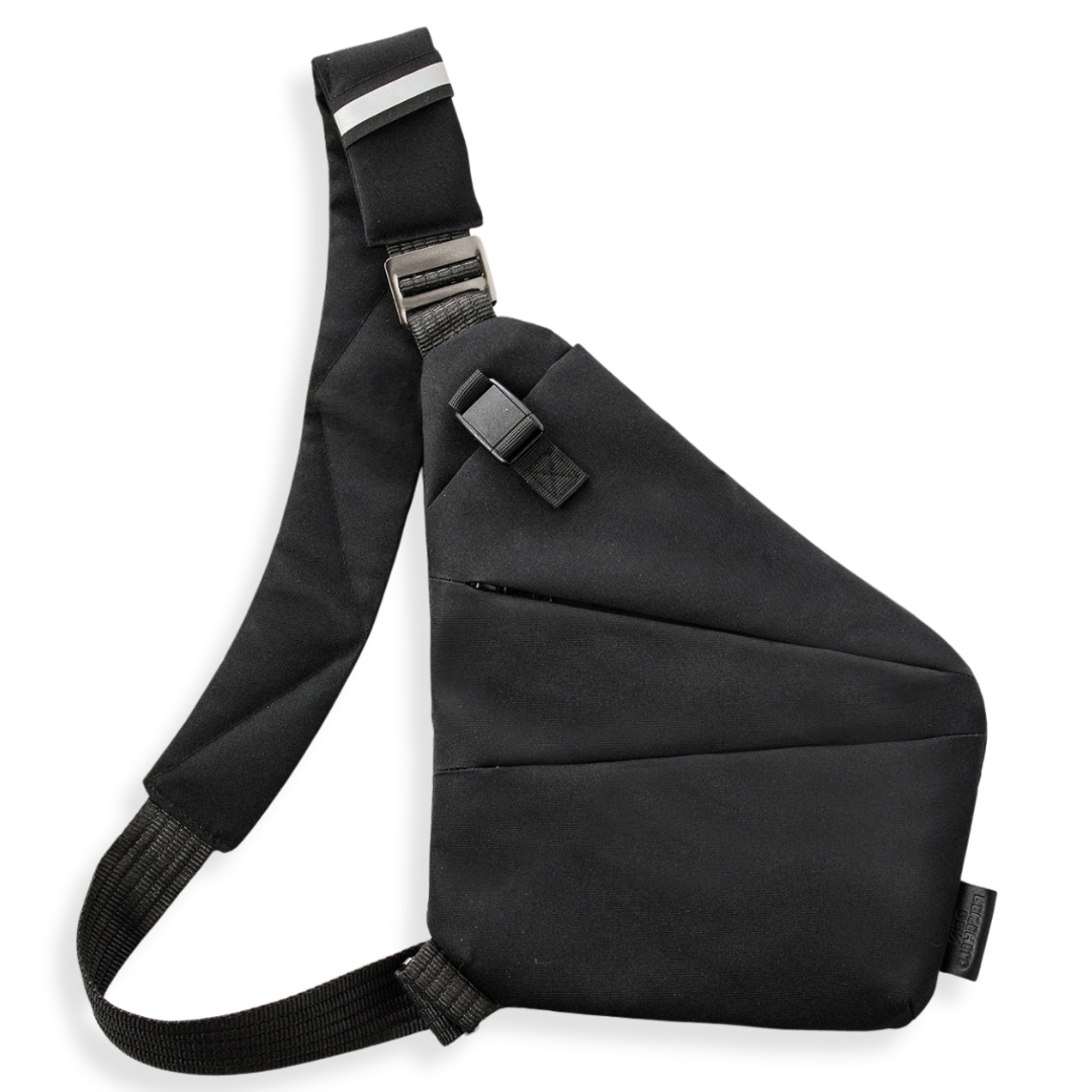 Vaultline anti-theft crossbody bag in Black, left shoulder