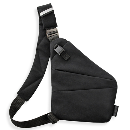 Vaultline anti-theft crossbody bag in Black, left shoulder